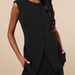 Lulus Memorably Stylish Black Longline Vest Top - Size XS